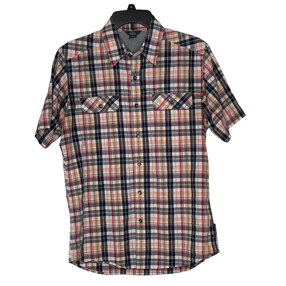 Royal Robbins Contemporary Fit Men's Plaid Short Sleeve Shirt Button Up Medium